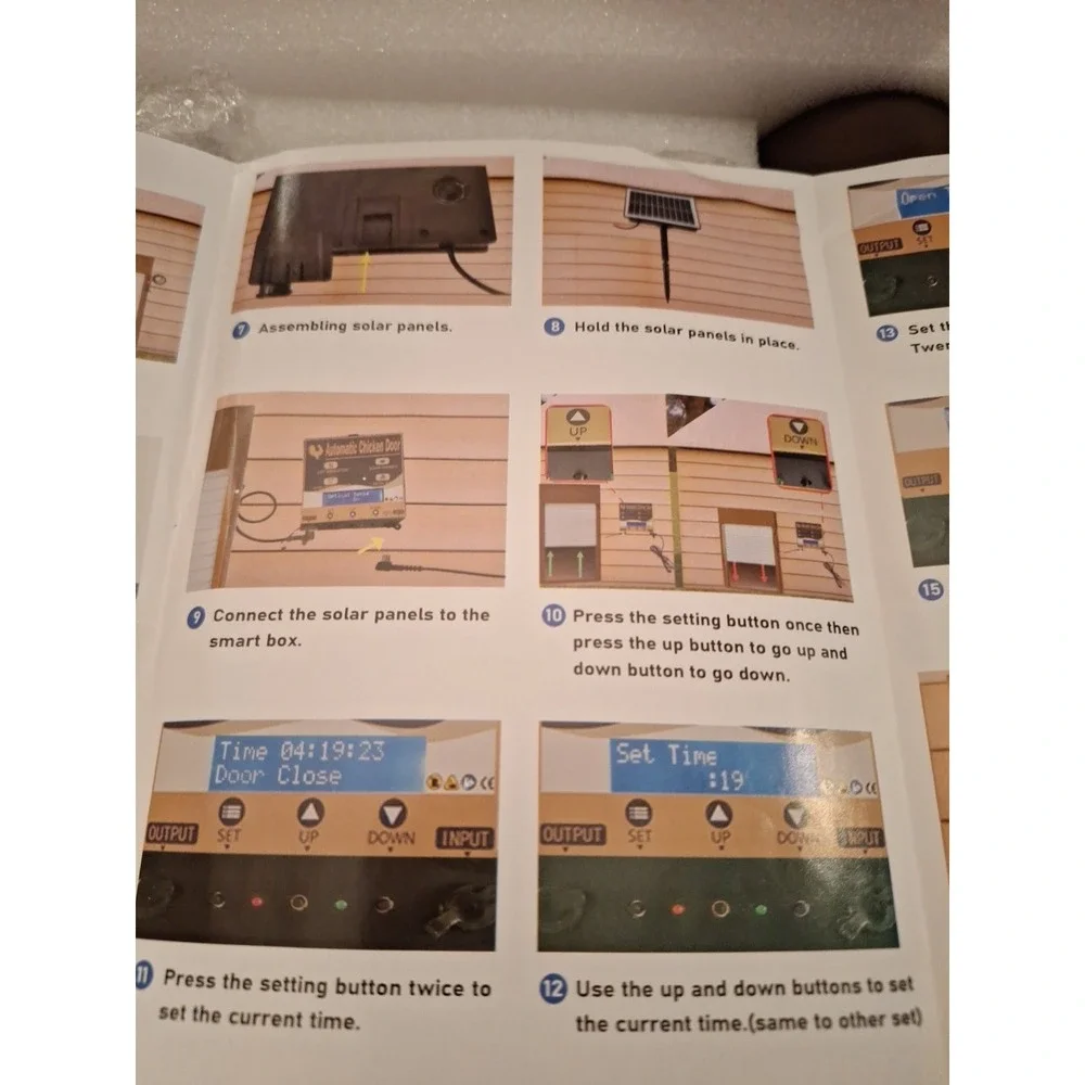 Dinkvaz Brown Rolling Gate Type Intelligent Chicken Coop Door 120V Grid & Solar‎